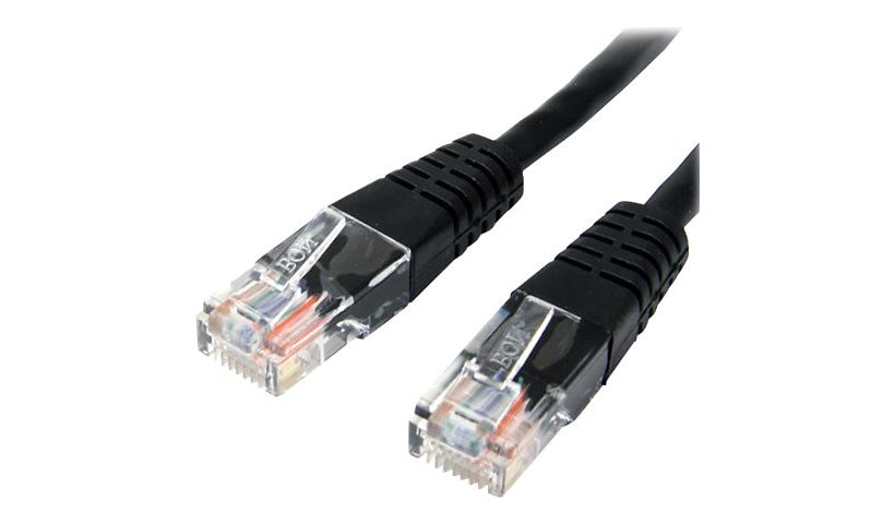 StarTech.com Cat5e Ethernet Cable 1 ft Black - Cat 5e Molded Patch Cable