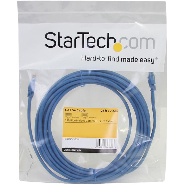 StarTech.com 25ft Blue CAT5e Cable - Gigabit Ethernet Cable - Molded CAT5e