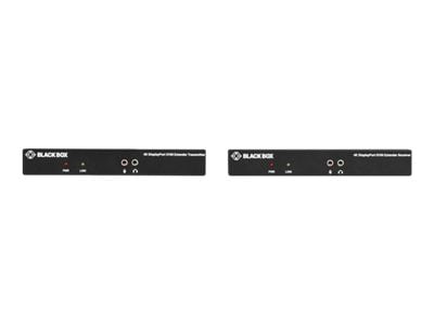 Black Box KVX Series KVM Extender over Fiber - 4K, Single-Head, DisplayPort, USB 2.0 Hub, Serial, Audio, Local Video -