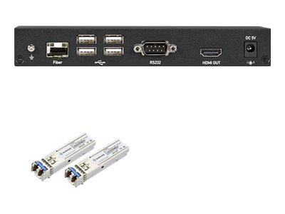 Black Box KVX Series KVM Extender over Fiber - 4K, Single-Head, HDMI, USB 2.0, Serial, Audio, Local Video - transmitter