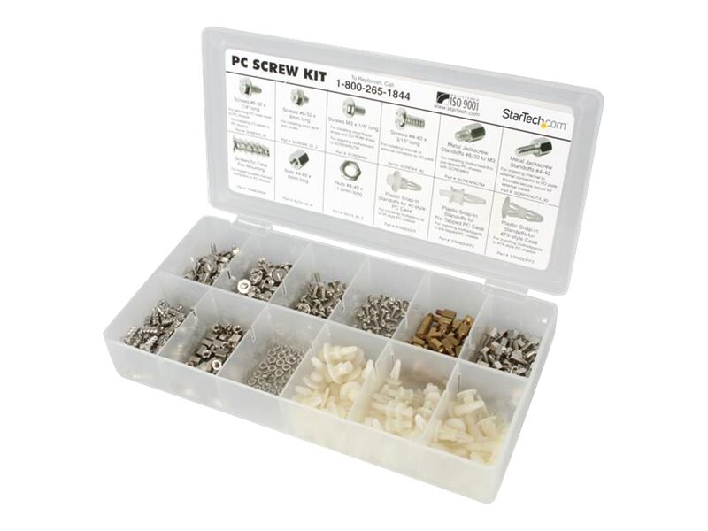 StarTech.com Deluxe Assortment PC Screw Kit - Screw Nuts and Standoffs - Assortment Of 12 Common PC Case Screws - Screw