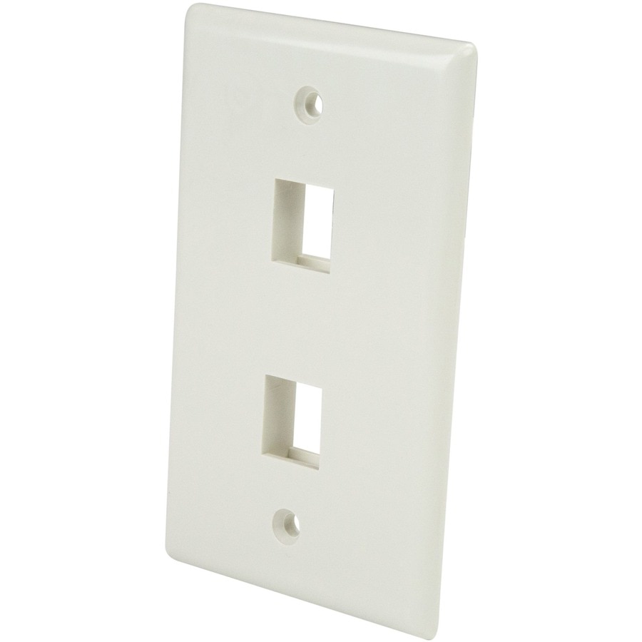 StarTech.com Dual Outlet RJ45 Universal Wall Plate White- Mounting Plate