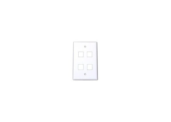 StarTech.com 4 Outlet RJ45 Universal Wall Plate White - faceplate