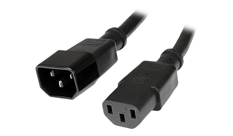 StarTech.com 6ft (1.8m) Power Extension Cord, C14 to C13, 10A 125V, 18AWG, Computer Power Cord Extension, Power Supply