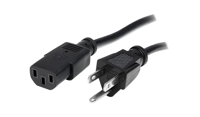 StarTech.com 6ft 1(1.8m) Computer Power Cord, NEMA 5-15P to C13, 10A 125V, 18AWG, Black Replacement AC PC Power Cord,