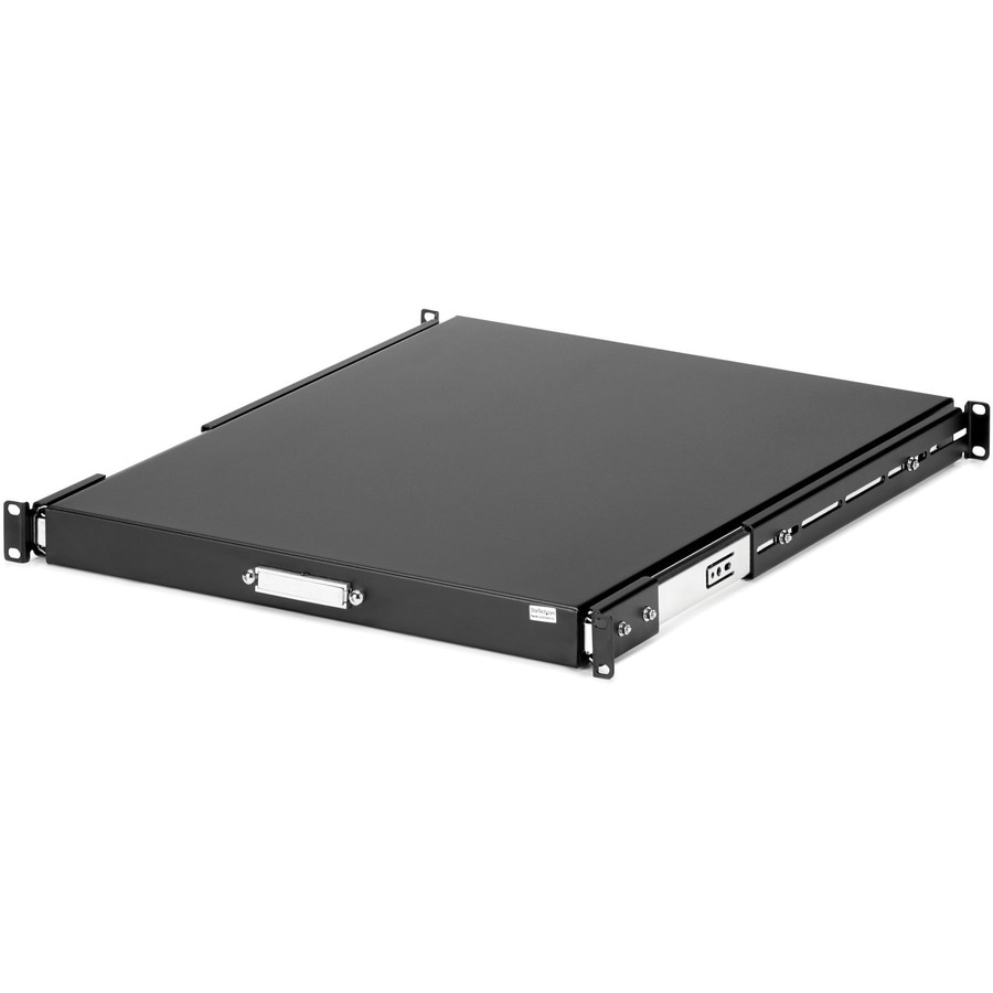 StarTech.com 1U Sliding Server Rack Mount Keyboard Shelf Tray, 55lbs (25Kg), 22in (55cm) Deep Steel Pull Out Drawer