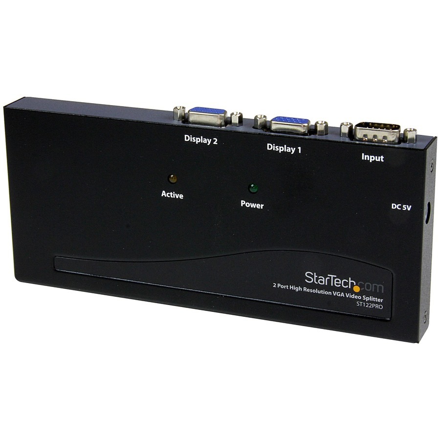 StarTech.com 2 Port High Resolution VGA Video Splitter with Built-in video