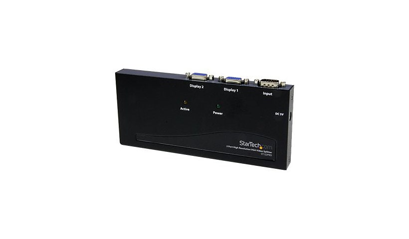 StarTech.com 2 Port High Resolution VGA Video Splitter - 350 MHz