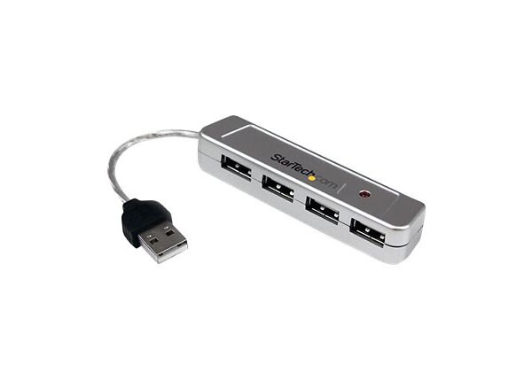 StarTech.com Mini 4 Port USB 2.0 Hub - Hub - 4 ports - Hi-Speed USB