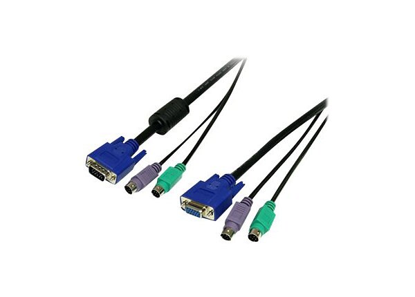 StarTech.com 3-in-1 Universal PS/2 KVM Cable - keyboard / video / mouse (KVM) cable - 7.6 m