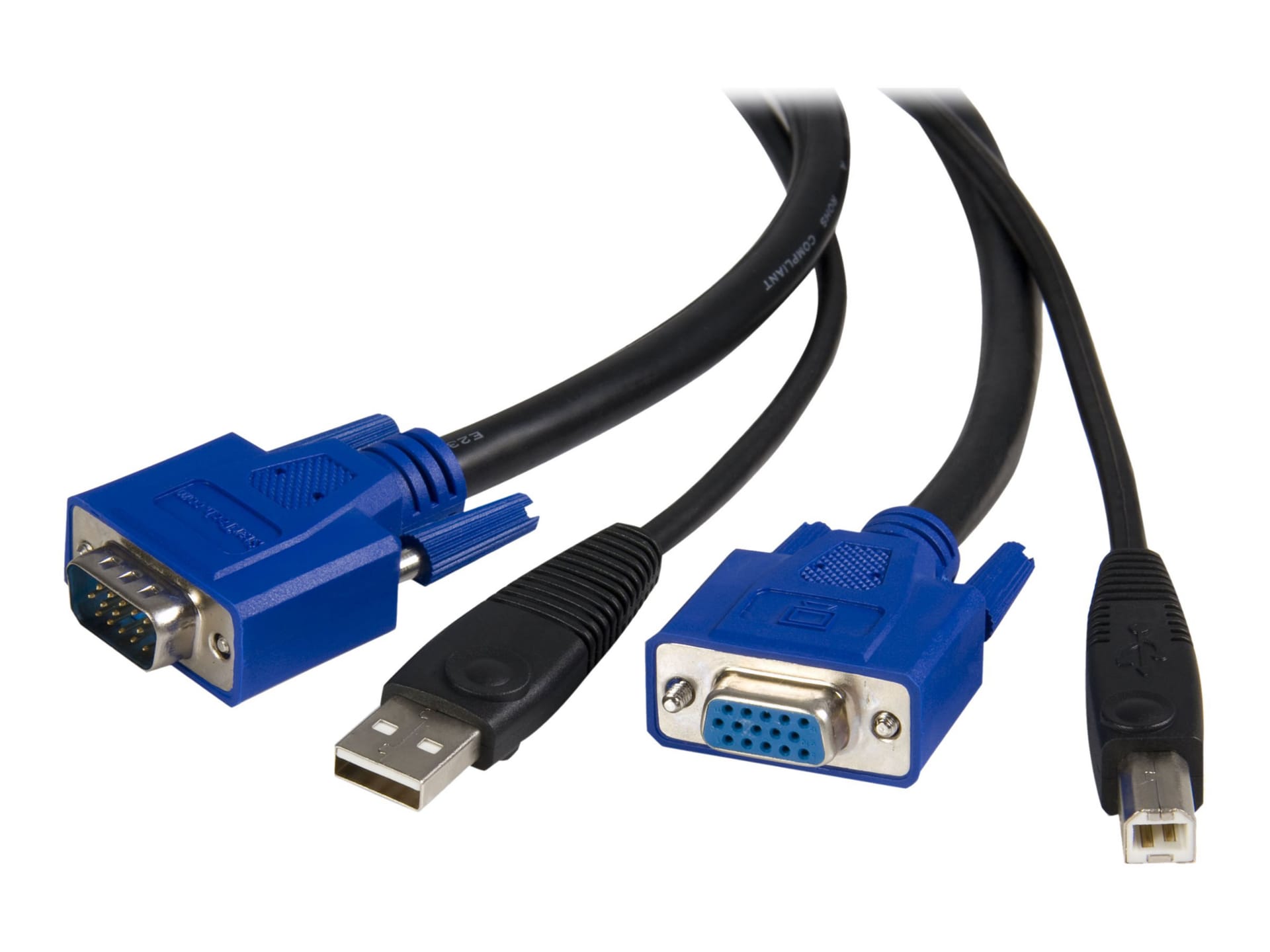 StarTech.com 10 ft 2-in-1 Universal USB KVM Cable - Video / USB cable - HD-15, 4 pin USB Type B (M) - 4 pin USB Type A,