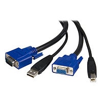 StarTech.com 10 ft 2-in-1 Universal USB KVM Cable - Video / USB cable - HD-15, 4 pin USB Type B (M) - 4 pin USB Type A,