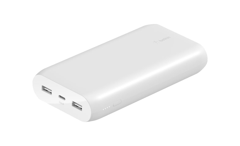 infrastructure Contagious piece Belkin Portable Power Bank Charger 20K Dual USB Ports 20000mAh - White -  BPB003BTWT - -