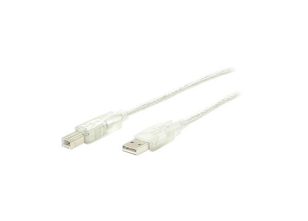 StarTech.com 15 ft Transparent USB 2.0 Cable - A to B - USB cable - 4.6 m