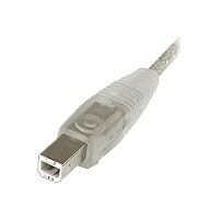 StarTech.com - Transparent USB 2.0 cable - 4 pin USB Type A (M) - 4 pin USB Type B (M) - ( USB / Hi-Speed USB ) - 10 ft