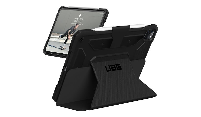 UAG Rugged Case for iPad Pro 12,9 (4th Gen, 2020) - Metropolis Black - flip