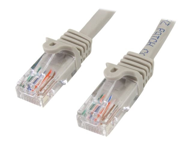 StarTech.com Cat5e Ethernet Cable 10 ft Gray - Cat 5e Snagless Patch Cable