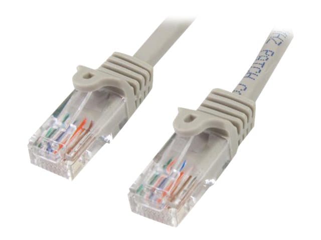 StarTech.com Cat5e Ethernet Cable 15 ft Gray - Cat 5e Snagless Patch Cable