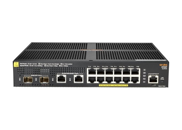 HPE Aruba 2930F 12G PoE+ 2G/2SFP+ - switch - 12 ports - managed - rack-moun
