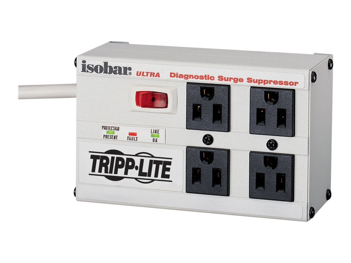 Tripp Lite Isobar Surge Protector Metal 4 Outlet 6' Cord 3330 Joules - protection contre les surtensions