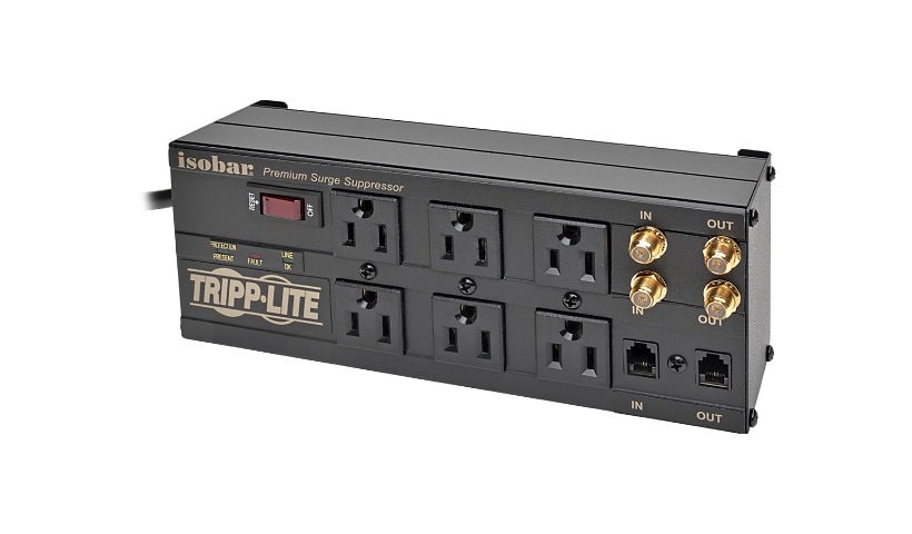 Tripp Lite Isobar Surge Protector Metal 6 Outlet RJ11 Coax 6' Cord 3330 J - surge protector