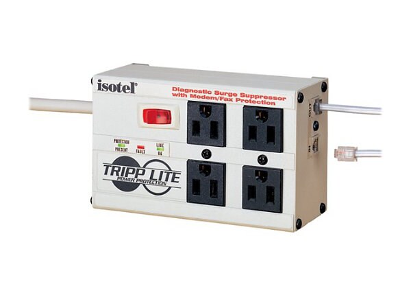 Tripp Lite Isobar Surge Protector Metal RJ11 4 Outlet 6' Cord 2700 Joules - surge protector