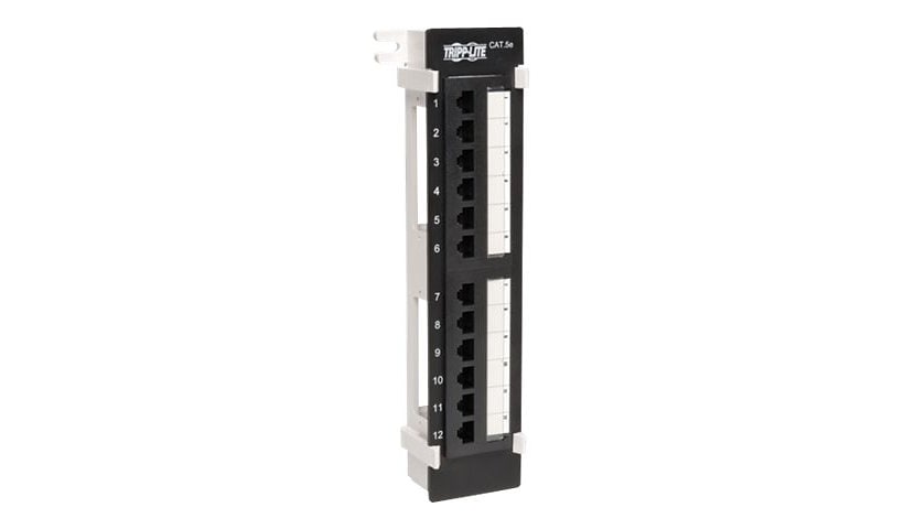 Tripp Lite 12-Port Cat5e Cat5 Wall Mount Patch Panel 568B 110 Punch TAA - patch panel - 19"