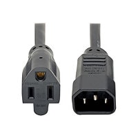 Tripp Lite Computer Power Extension Cord Adapter 13A 16AWG C14 to 5-15R 2ft