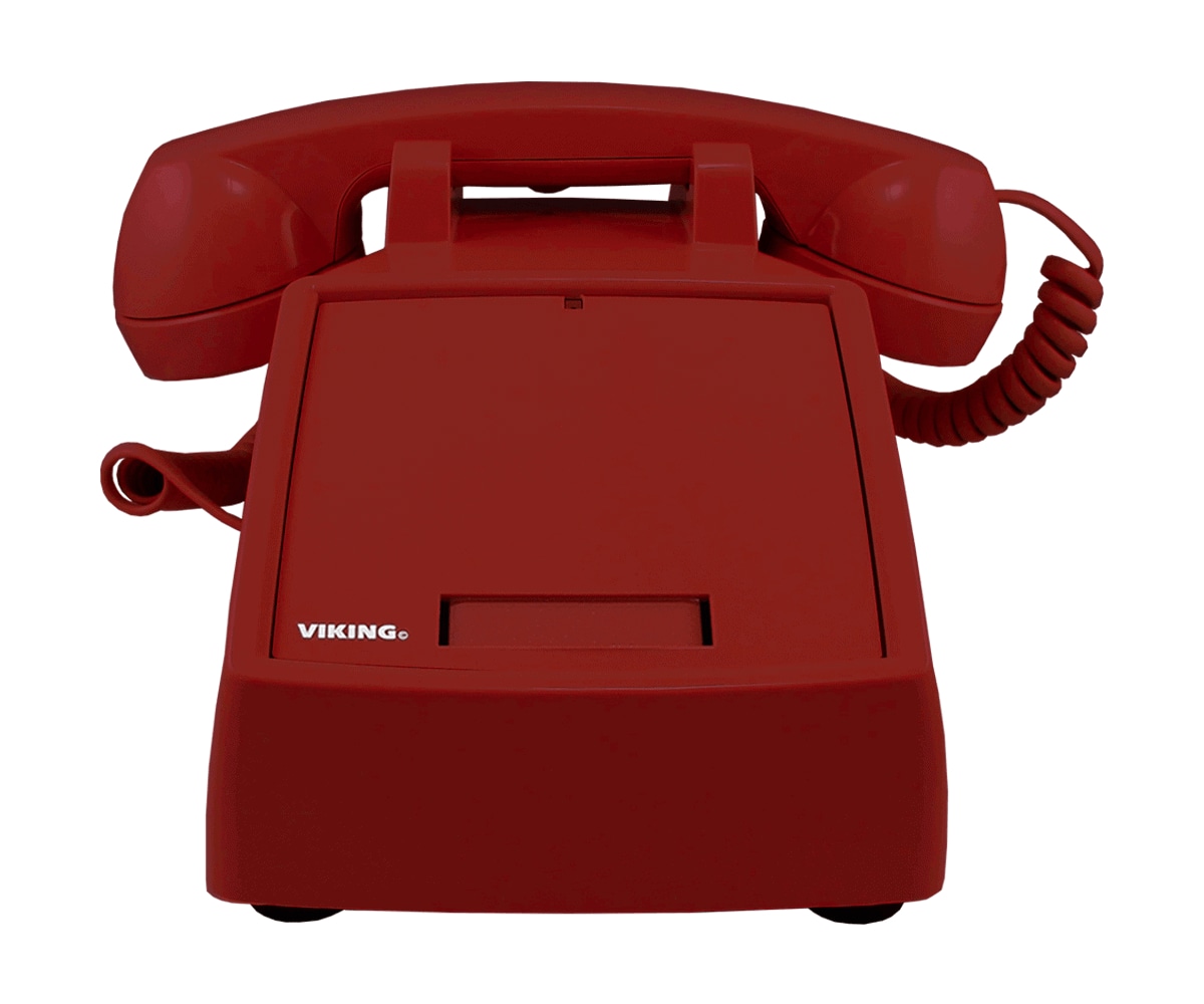 Viking Electronics Classic VoIP Desk Phone with Auto Dialer - Red