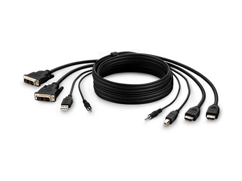 Belkin Secure KVM Combo Cable - video / USB / audio cable - TAA Compliant - 10 ft