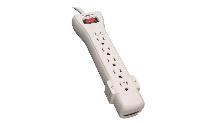 Tripp Lite Protect It! 7-Outlet Surge Protector, 7 ft. Cord with Right-Angle Plug, 2160 Joules, Diagnostic LEDs, Light