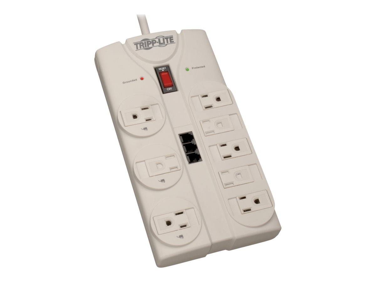Eaton Tripp Lite Series Surge Protector Power Strip 120V 5-15R 8 Outlet RJ11 8' Cord 2160 Joule - surge protector