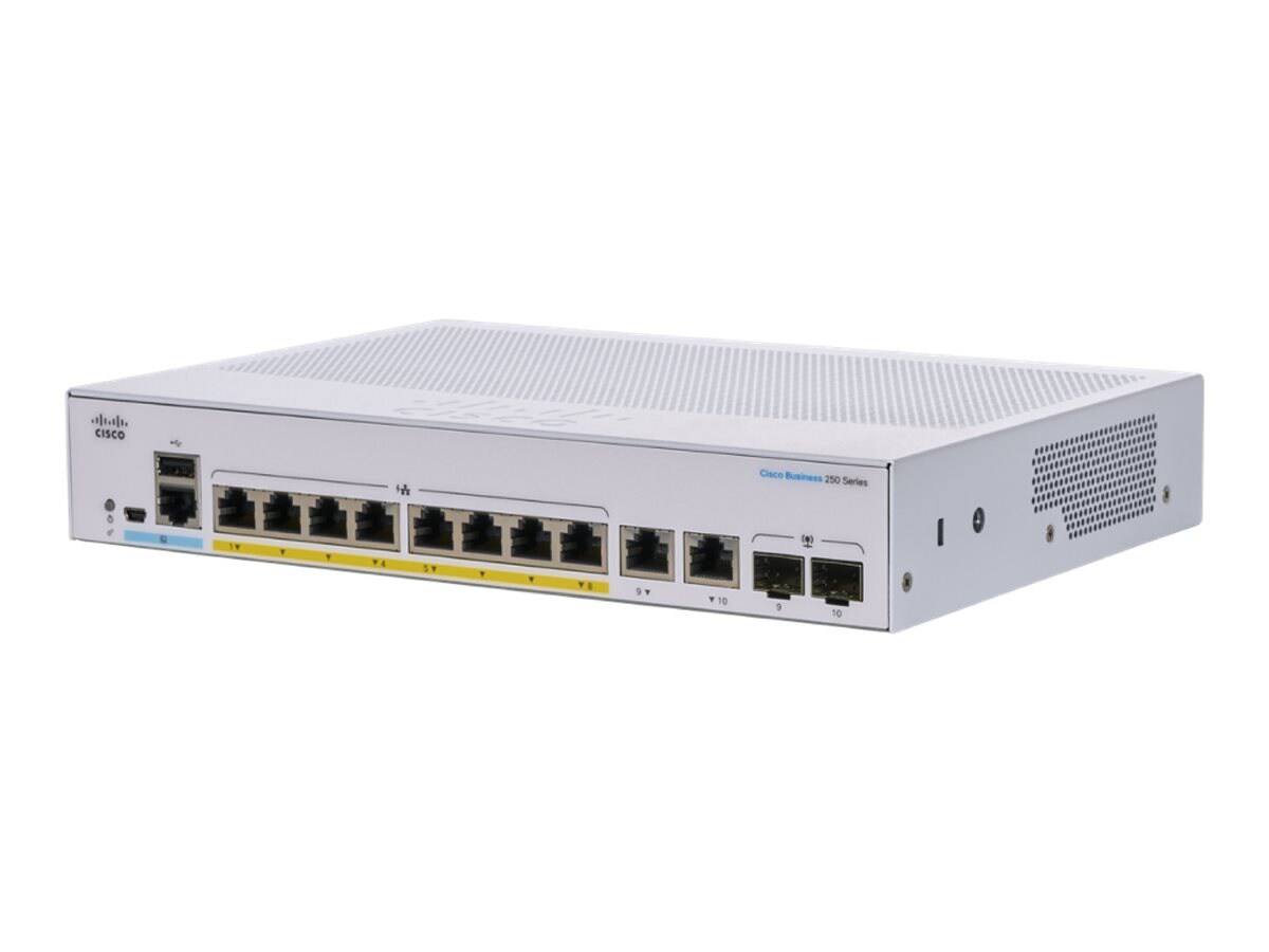 Cisco Business 250 Series CBS250-8PP-E-2G - switch - 10 ports - smart - rac