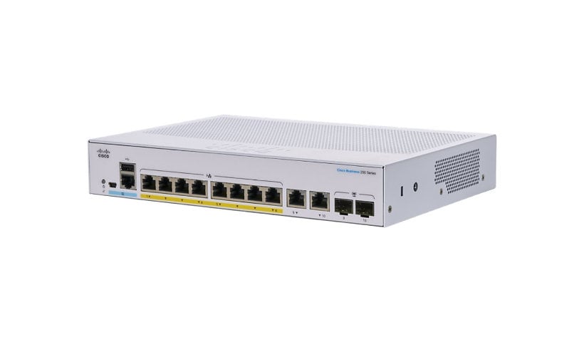 Cisco Business 250 Series CBS250-8PP-E-2G - commutateur - 10 ports - intelligent - Montable sur rack