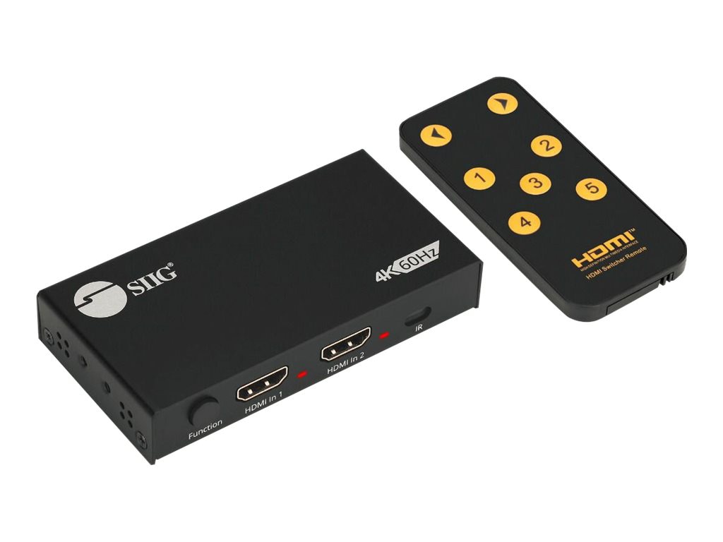 SIIG 2 Port HDMI 4K HDR Splitter / Switcher - video/audio splitter/switch -