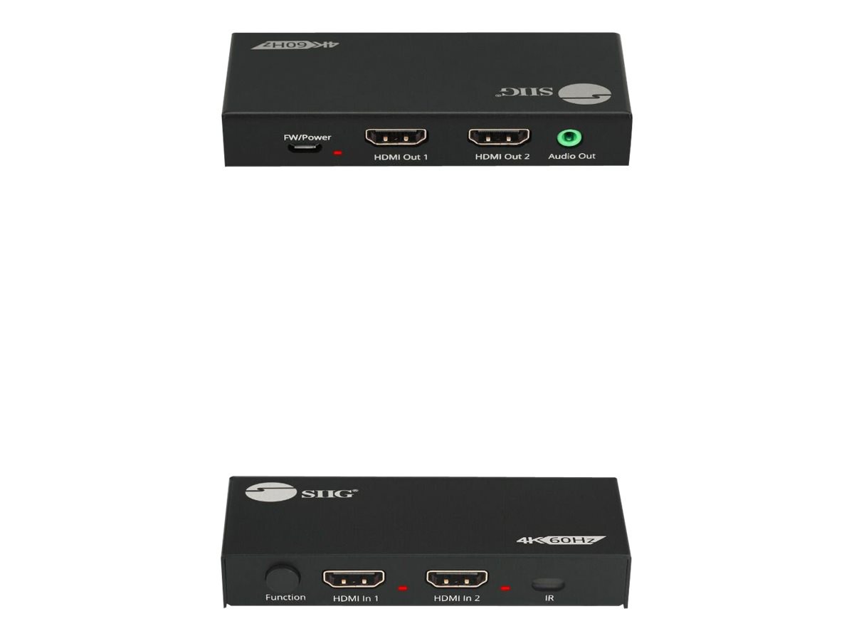 Thumbnail 3 of 8 for SIIG 2 Port HDMI 4K HDR Splitter / Switcher - video/audio splitter/switch - 2 ports