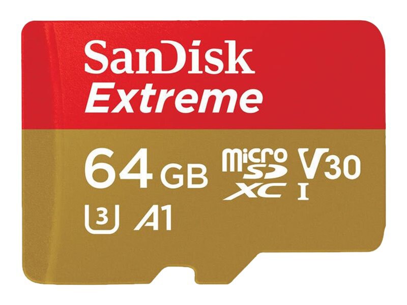 SanDisk Extreme - Flash Memory Card - 64 GB - microSDXC UHS-I