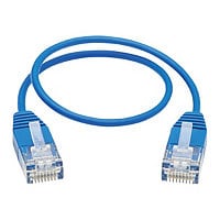 Eaton Tripp Lite Series Cat6 Gigabit Molded Ultra-Slim UTP Ethernet Cable (RJ45 M/M), Blue, 1 ft. (0.31 m) - network