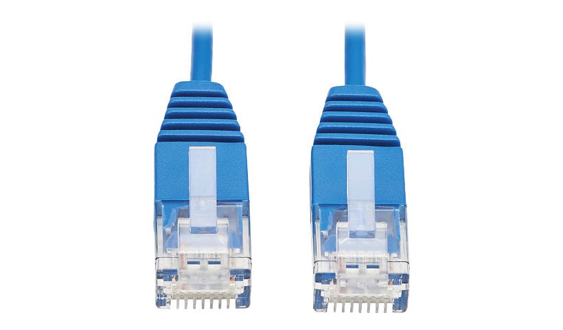 Tripp Lite Cat6a 10G Certified Molded Ultra-Slim UTP Ethernet Cable (RJ45 M/M), Blue, 1ft - network cable - 1 ft - blue