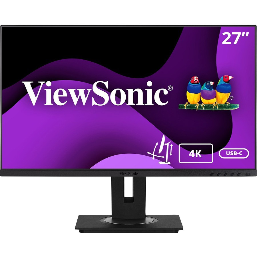 ViewSonic Ergonomic VG2756-4K - 4K UHD IPS Monitor with Built-In Docking, USB-C, RJ45, 40 Degree Tilt - 350 cd/m� - 27"