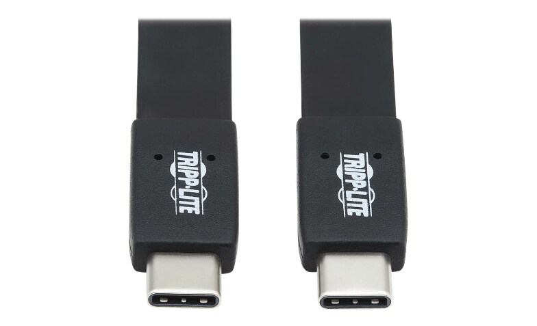 Hollywood Pak at lægge provokere Tripp Lite USB C Flat Cable (M/M) - USB 3.1 Gen 2 (10 Gbps), 5A Rating,  Thunderbolt 3 Compatible, Black, 0.4 m - USB-C - U420-16N-G25AFL - USB  Cables - CDW.com