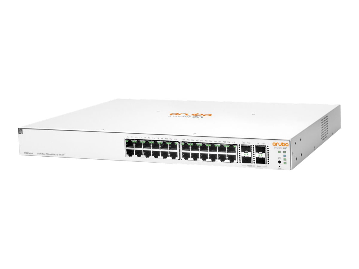 HPE HPE Networking Instant On 1930 24G Class4 PoE 4SFP/SFP+ 195W Switch - switch - 28 ports - managed - rack-mountable