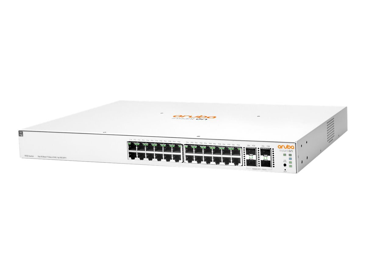 HPE Aruba Instant On 1930 24G Class4 PoE 4SFP/SFP+ 195W Switch - switch - 28 ports - managed - rack-mountable