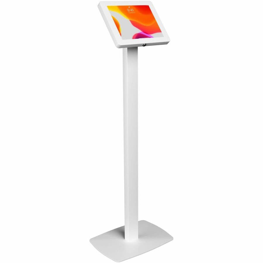 CTA Thin Floor Stand & Security Enclosure for iPad 10.9" & More (White)