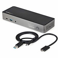 StarTech.com USB-C USB-A Dock - Hybrid Triple Monitor Docking Station DP/HDMI 4K 60Hz - 85W PD/6 USB