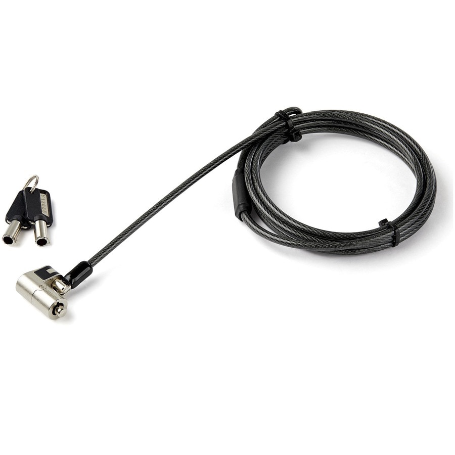 StarTech.com 6.6ft (2m) 3-in-1 Universal Laptop Cable Lock, Keyed Security