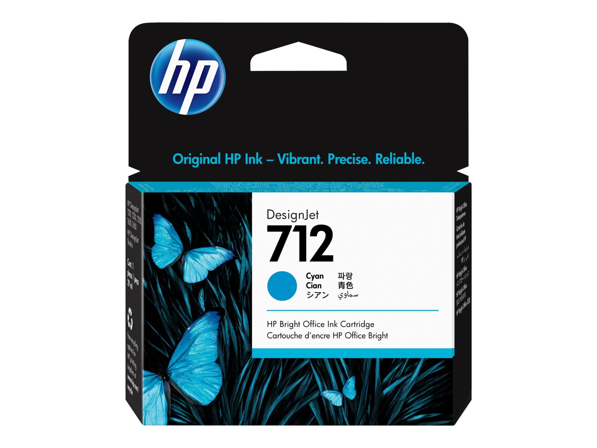 HP 712 Original Inkjet Ink Cartridge - Cyan - 1 Each