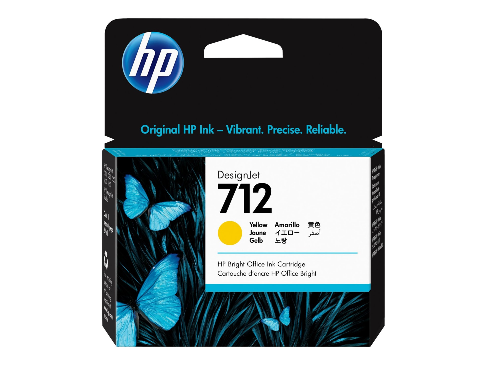 HP 712 Original Inkjet Ink Cartridge - Yellow - 1 Each