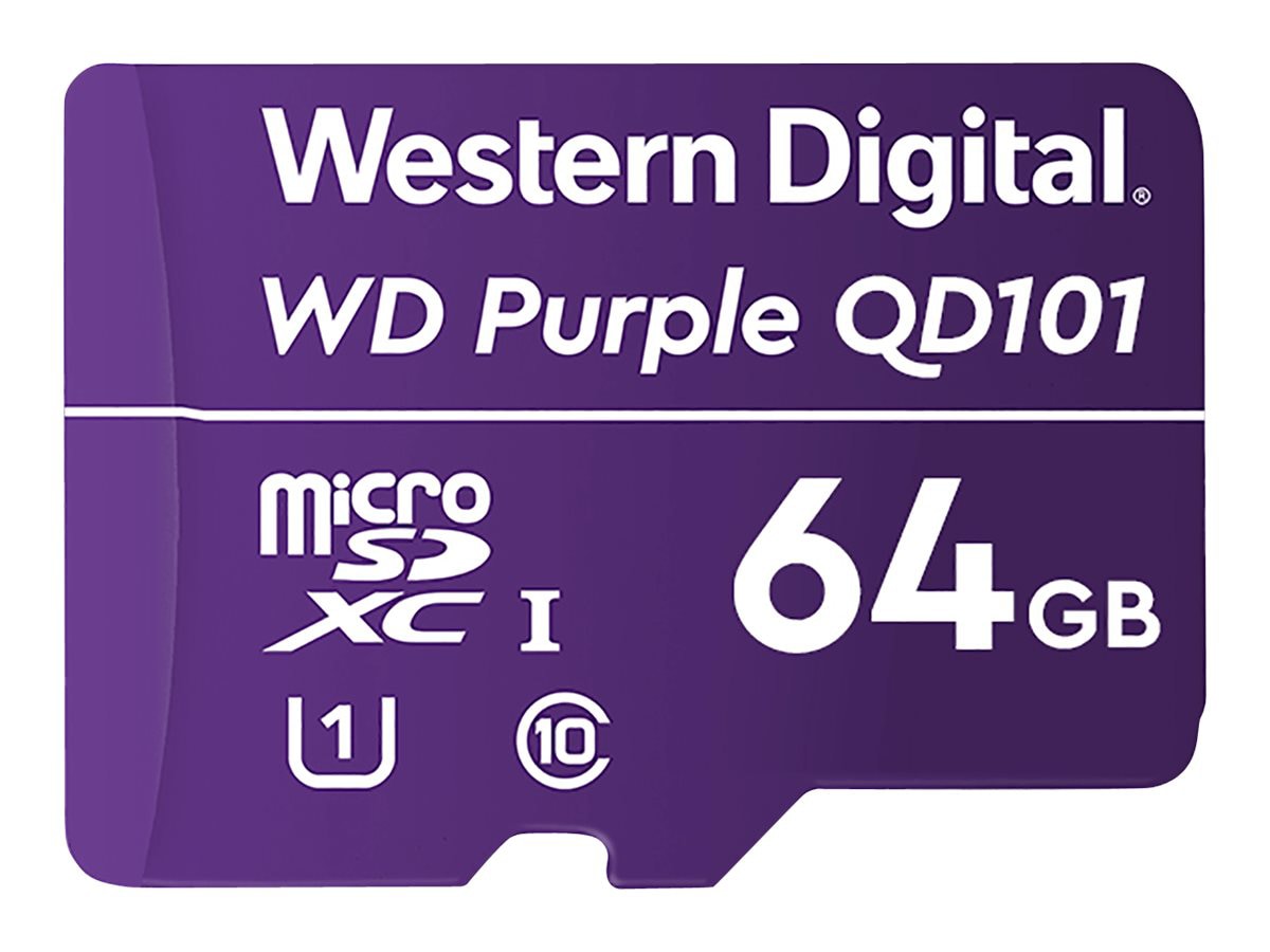 WD Purple SC QD101 WDD064G1P0C - flash memory card - 64 GB - microSDXC UHS-