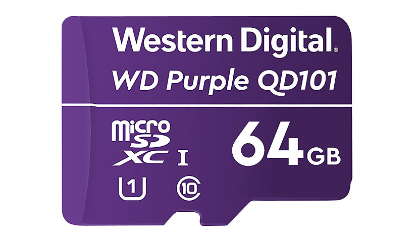 WD Purple SC QD101 WDD064G1P0C - flash memory card - 64 GB - microSDXC UHS-I